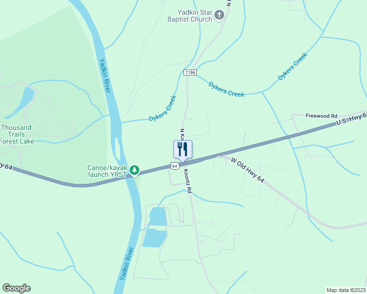 map of restaurants, bars, coffee shops, grocery stores, and more near 101-199 North Koontz Road in Lexington