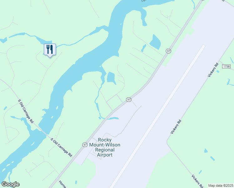 map of restaurants, bars, coffee shops, grocery stores, and more near 6091 Golden Pond Road in Rocky Mount