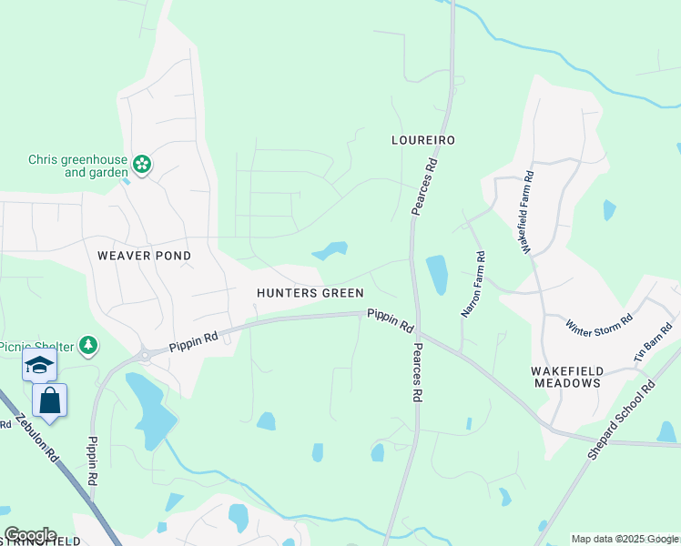 map of restaurants, bars, coffee shops, grocery stores, and more near 9121 Hunters Greene Drive in Zebulon