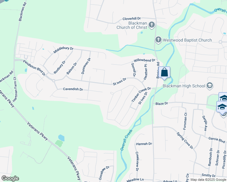map of restaurants, bars, coffee shops, grocery stores, and more near 1208 Starnes Court in Murfreesboro