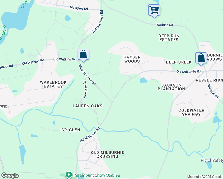map of restaurants, bars, coffee shops, grocery stores, and more near 2724 Watkins Town Road in Raleigh
