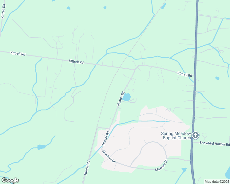 map of restaurants, bars, coffee shops, grocery stores, and more near 1376 Hunter Road in Franklin