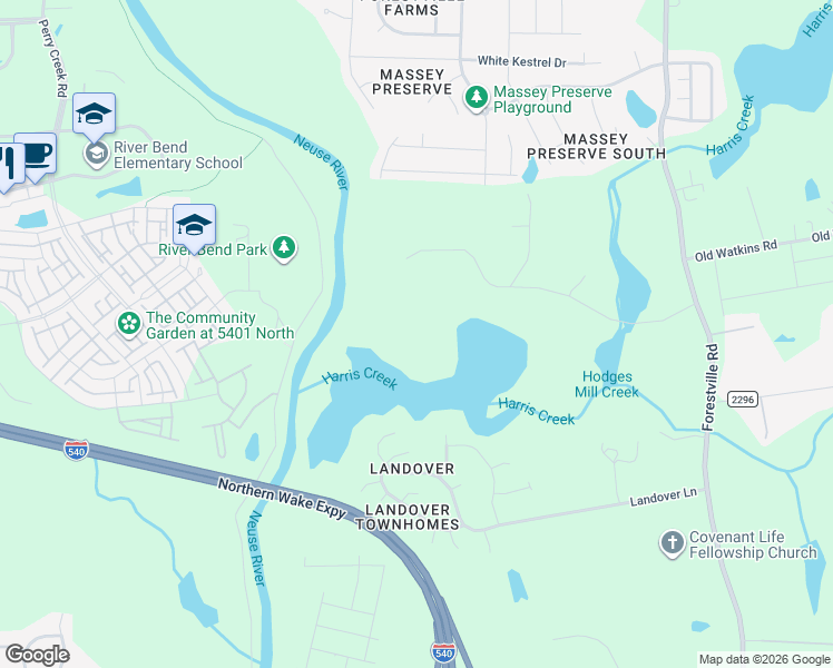 map of restaurants, bars, coffee shops, grocery stores, and more near 4004 Granite Ridge Trail in Raleigh