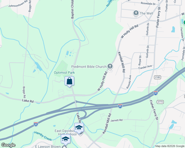 map of restaurants, bars, coffee shops, grocery stores, and more near 1150 West Holly Hill Road in Thomasville