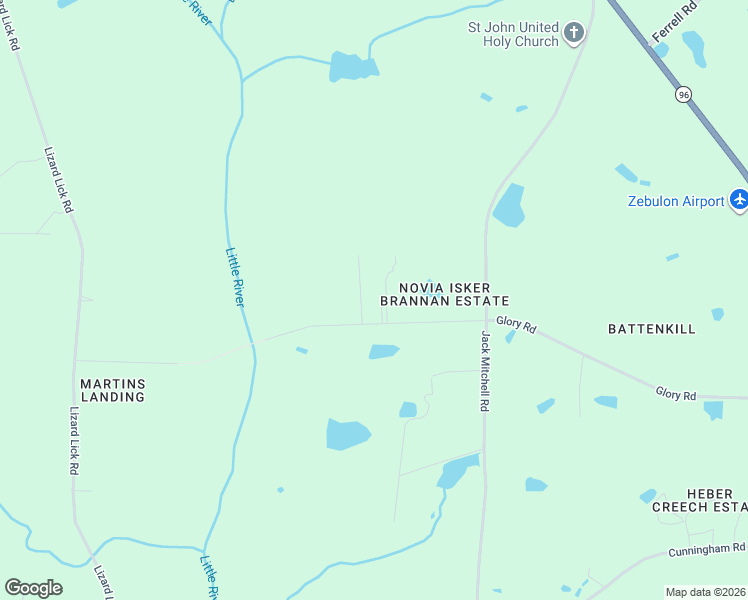 map of restaurants, bars, coffee shops, grocery stores, and more near 8015 Glory Road in Zebulon