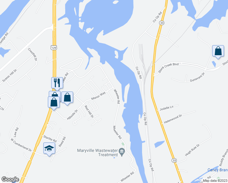map of restaurants, bars, coffee shops, grocery stores, and more near 101 Wheeler Road in Louisville