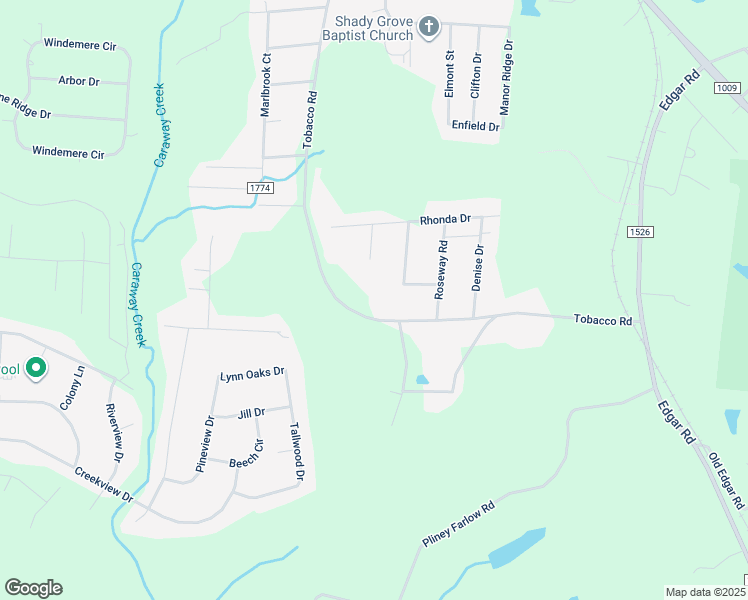 map of restaurants, bars, coffee shops, grocery stores, and more near 5410 Tobacco Road in Trinity