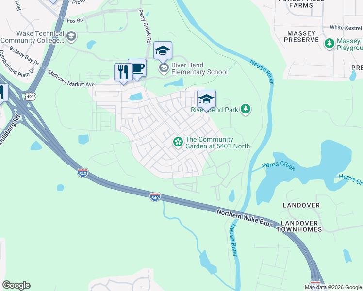 map of restaurants, bars, coffee shops, grocery stores, and more near 6028 Kayton Street in Raleigh