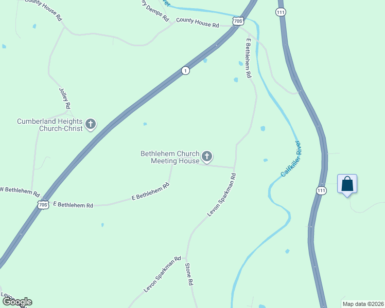 map of restaurants, bars, coffee shops, grocery stores, and more near 1895 East Bethlehem Road in Doyle