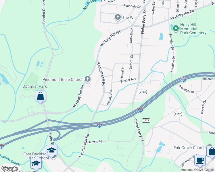 map of restaurants, bars, coffee shops, grocery stores, and more near 200 Trexler Avenue in Thomasville
