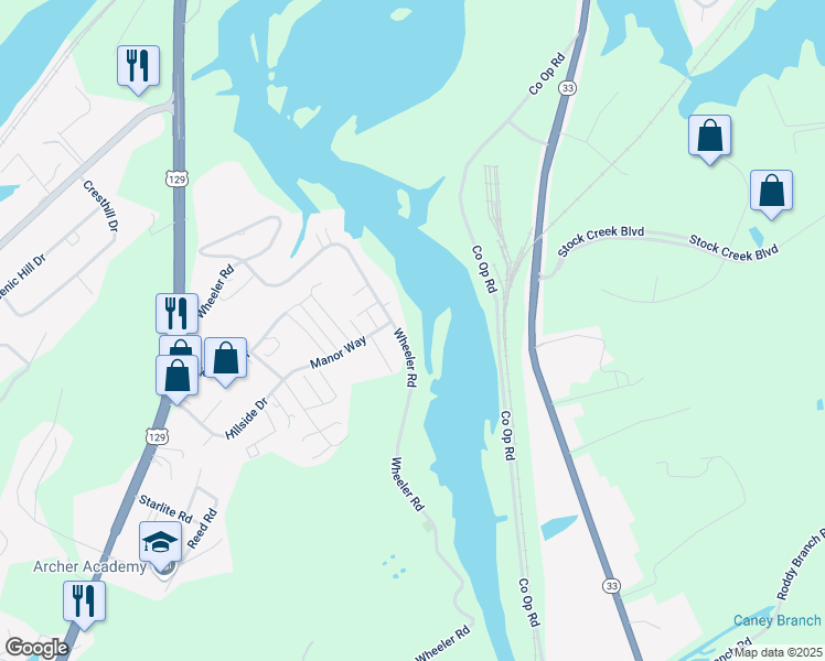map of restaurants, bars, coffee shops, grocery stores, and more near 101 Wheeler Road in Louisville
