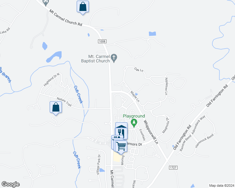 map of restaurants, bars, coffee shops, grocery stores, and more near 305 Durant Street in Chapel Hill