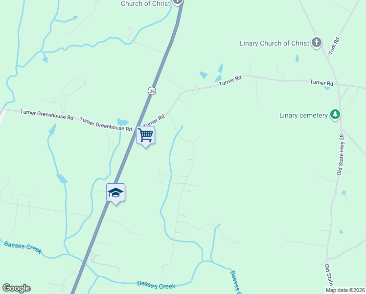 map of restaurants, bars, coffee shops, grocery stores, and more near 292 Hatler Road in Crossville