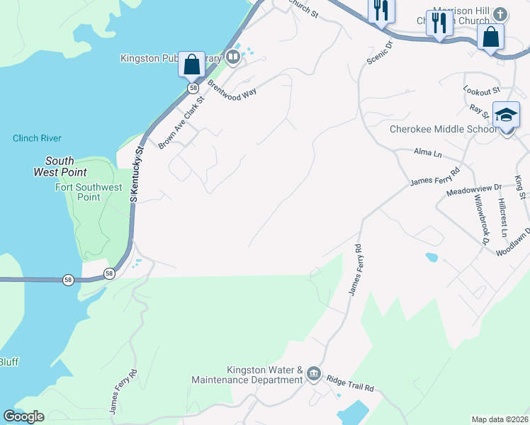map of restaurants, bars, coffee shops, grocery stores, and more near 709 West Ridgecrest Drive in Kingston