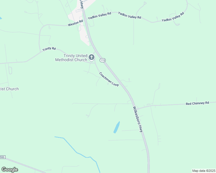 map of restaurants, bars, coffee shops, grocery stores, and more near 123 Coachman Loop in Statesville