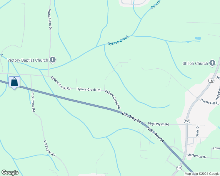 map of restaurants, bars, coffee shops, grocery stores, and more near 284 Dykers Creek Road in Lexington