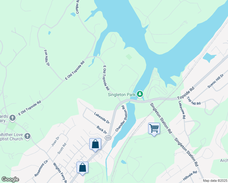 map of restaurants, bars, coffee shops, grocery stores, and more near 1540 East Old Topside Road in Louisville