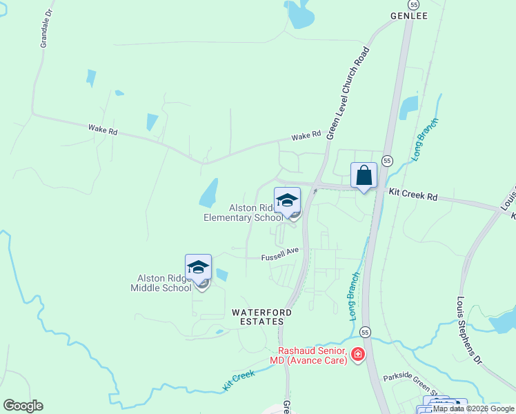 map of restaurants, bars, coffee shops, grocery stores, and more near 2126 Chipley Drive in Cary