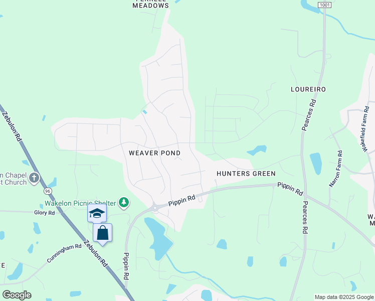 map of restaurants, bars, coffee shops, grocery stores, and more near 3237 Lacewing Drive in Zebulon