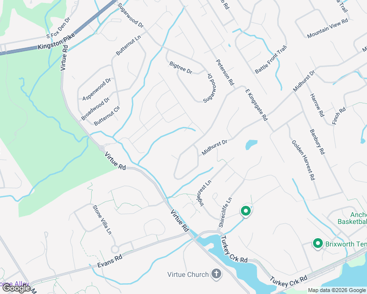 map of restaurants, bars, coffee shops, grocery stores, and more near 12109 West Kingsgate Road in Farragut