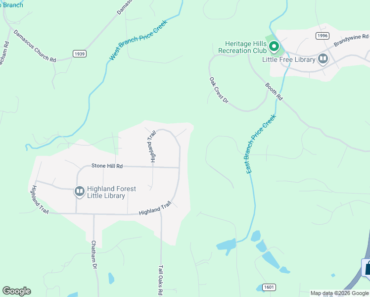 map of restaurants, bars, coffee shops, grocery stores, and more near 906 Highland Trail in Chapel Hill