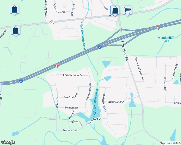 map of restaurants, bars, coffee shops, grocery stores, and more near 4006 Steeplegate Drive in Trinity