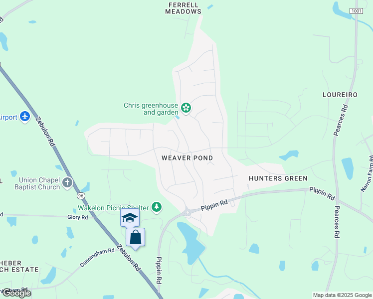 map of restaurants, bars, coffee shops, grocery stores, and more near 520 Golden Plum Lane in Zebulon
