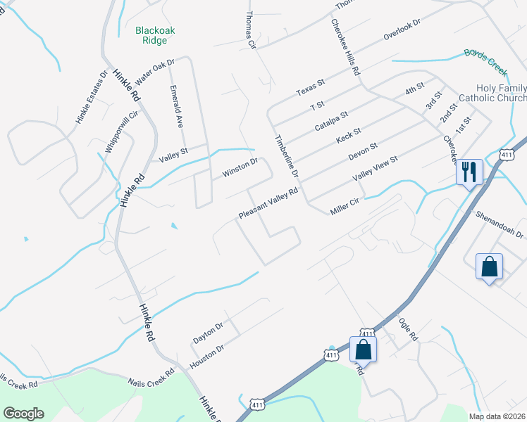 map of restaurants, bars, coffee shops, grocery stores, and more near 733 Pleasant Valley Road in Seymour