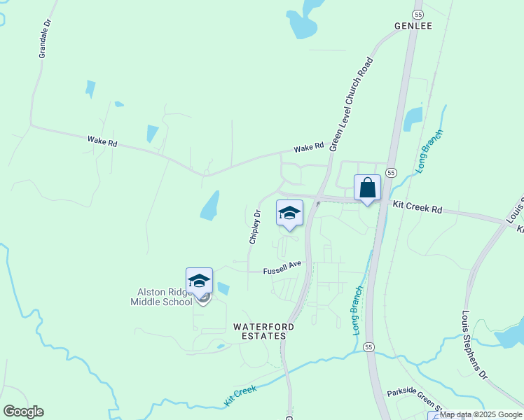 map of restaurants, bars, coffee shops, grocery stores, and more near 2126 Chipley Drive in Cary