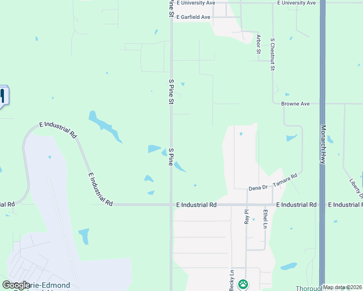 map of restaurants, bars, coffee shops, grocery stores, and more near 1547 South Pine in Guthrie
