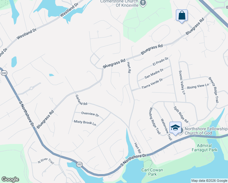 map of restaurants, bars, coffee shops, grocery stores, and more near 1639 Southshire Lane in Knoxville