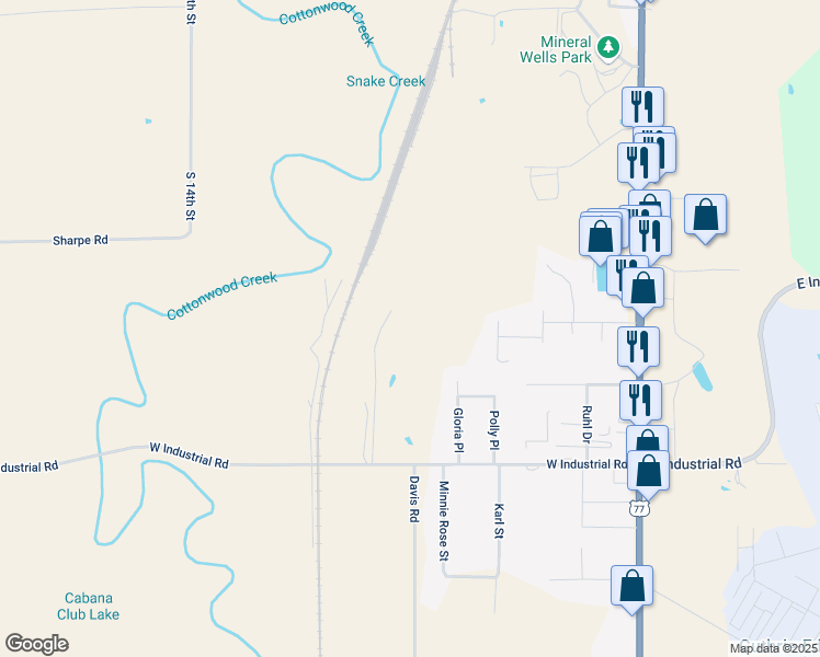map of restaurants, bars, coffee shops, grocery stores, and more near 1903 Gloria Place in Guthrie