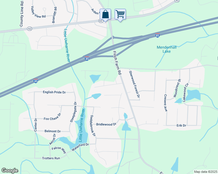 map of restaurants, bars, coffee shops, grocery stores, and more near 6925 Quarter Horse Drive in Trinity