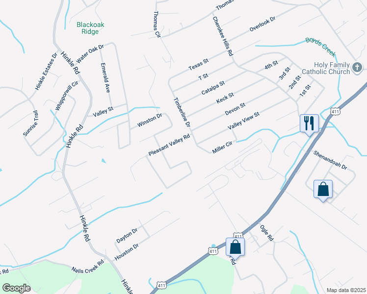 map of restaurants, bars, coffee shops, grocery stores, and more near 715 Pleasant Valley Road in Seymour