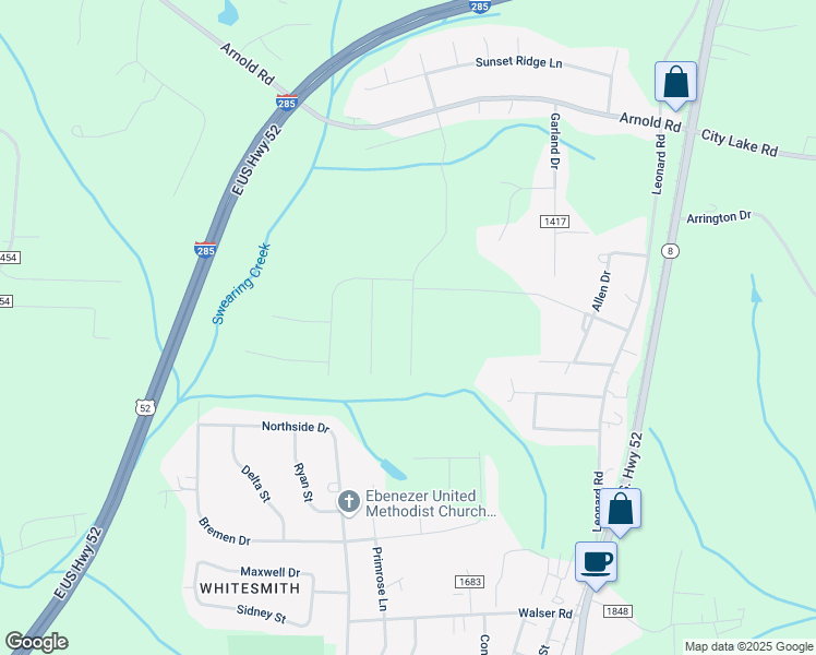 map of restaurants, bars, coffee shops, grocery stores, and more near 578 Towhee Trail in Lexington