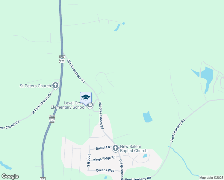 map of restaurants, bars, coffee shops, grocery stores, and more near 626 Salem Ridge Drive in Randleman