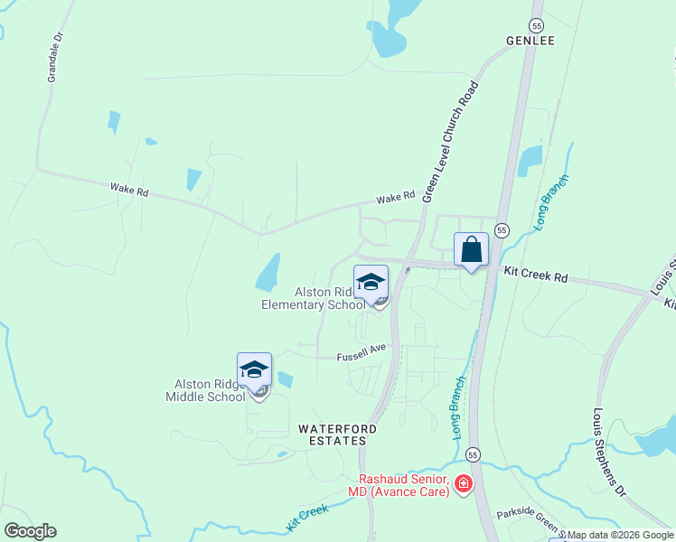 map of restaurants, bars, coffee shops, grocery stores, and more near 2126 Chipley Drive in Cary