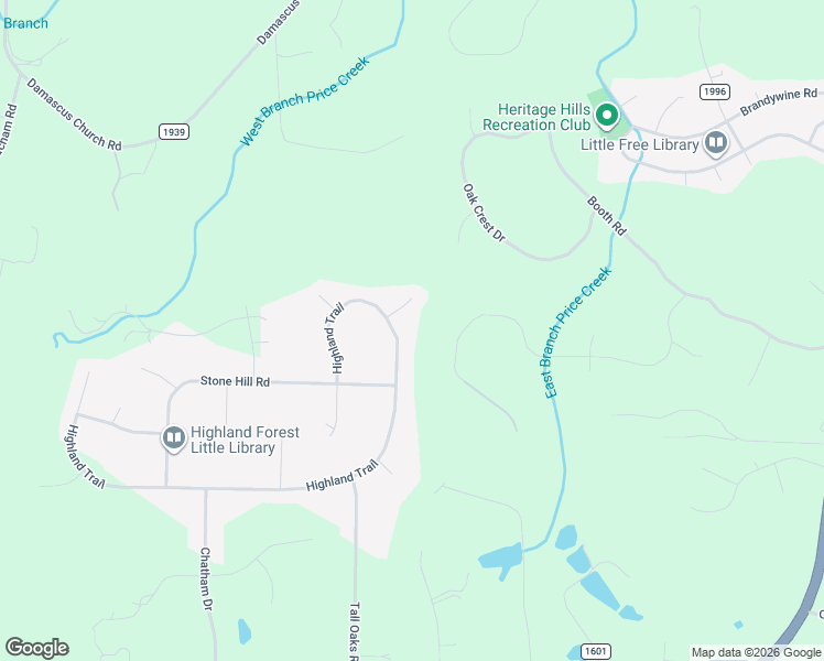 map of restaurants, bars, coffee shops, grocery stores, and more near 906 Highland Trail in Chapel Hill