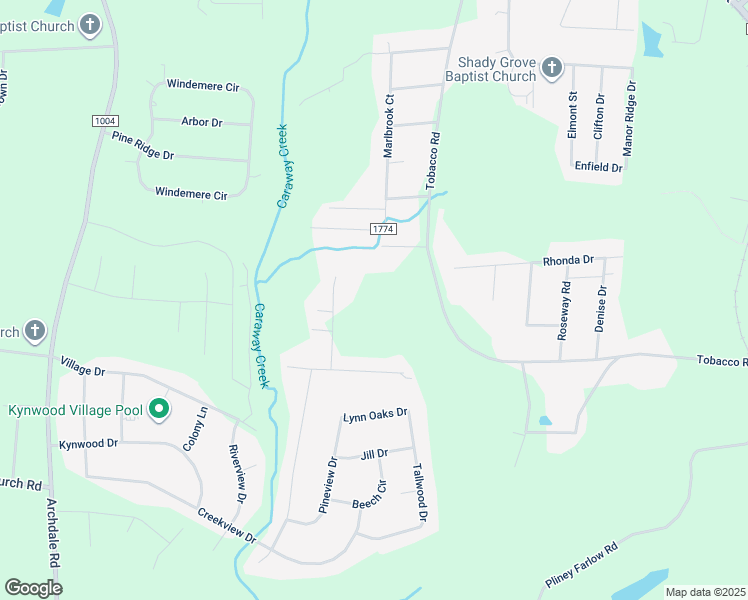 map of restaurants, bars, coffee shops, grocery stores, and more near 5495 Tobacco Road in Trinity