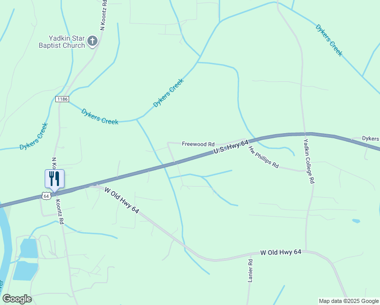 map of restaurants, bars, coffee shops, grocery stores, and more near 6030 U.S. 64 in Lexington