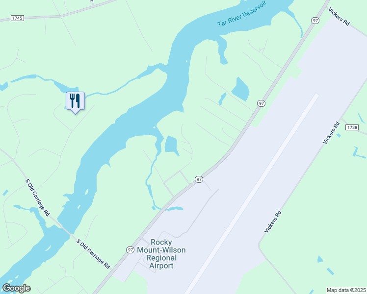 map of restaurants, bars, coffee shops, grocery stores, and more near 6091-6377 Golden Pond Road in Rocky Mount