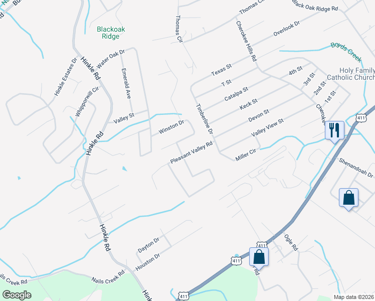 map of restaurants, bars, coffee shops, grocery stores, and more near 733 Pleasant Valley Road in Seymour