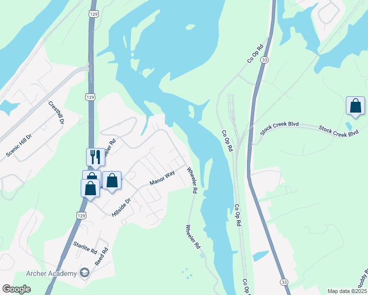map of restaurants, bars, coffee shops, grocery stores, and more near 4730 Wheeler Road in Louisville