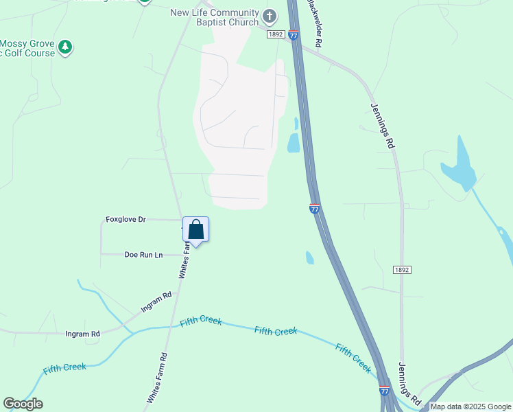 map of restaurants, bars, coffee shops, grocery stores, and more near 164 Appaloosa Lane in Statesville