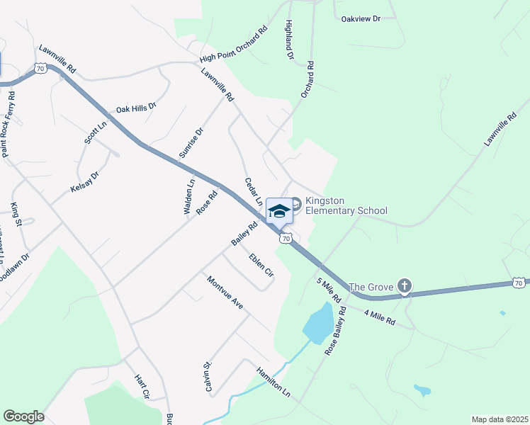 map of restaurants, bars, coffee shops, grocery stores, and more near 2064 Cedar Lane in Kingston