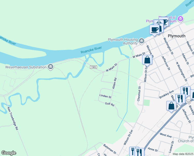 map of restaurants, bars, coffee shops, grocery stores, and more near in Plymouth