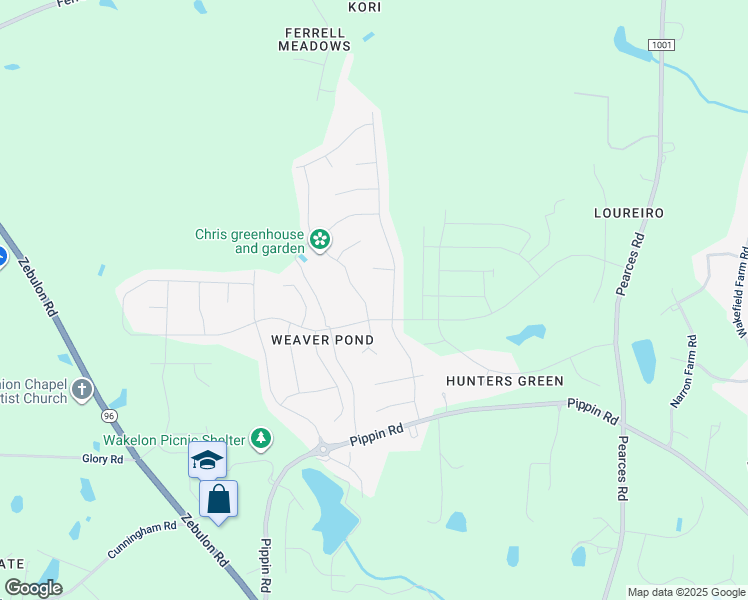 map of restaurants, bars, coffee shops, grocery stores, and more near 1512 Sage Tree Drive in Zebulon