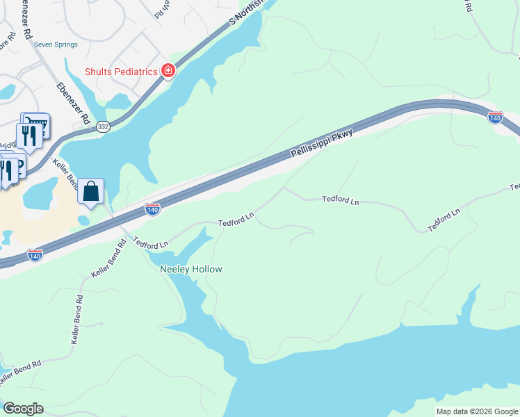 map of restaurants, bars, coffee shops, grocery stores, and more near 9213 Tedford Lane in Knoxville