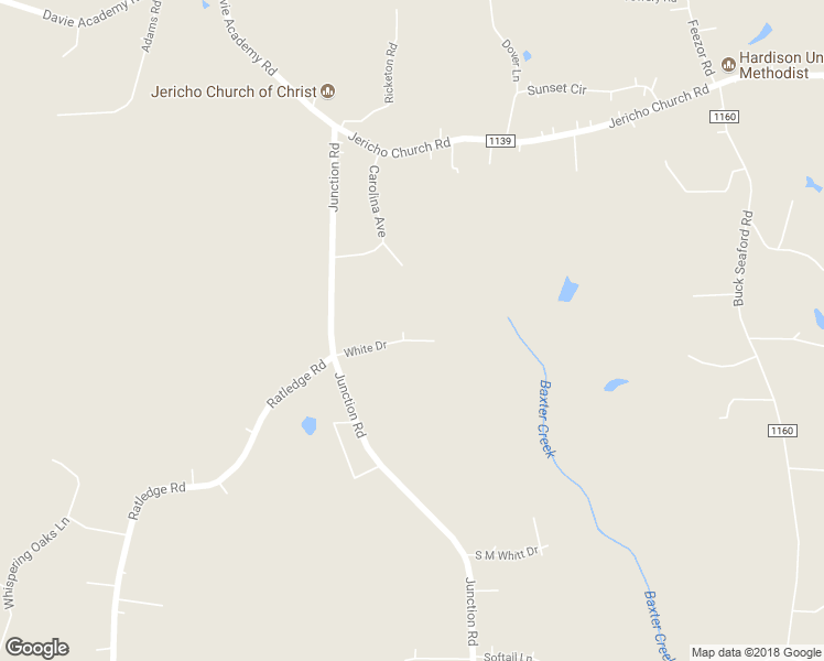 map of restaurants, bars, coffee shops, grocery stores, and more near 163 White Drive in Mocksville