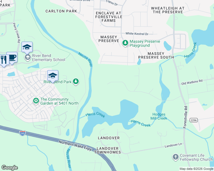 map of restaurants, bars, coffee shops, grocery stores, and more near 4009 Granite Ridge Trail in Raleigh